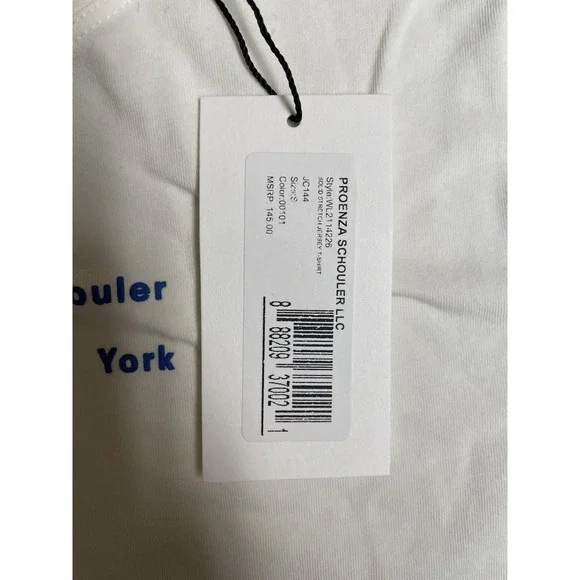 Proenza Schouler New York White Label Women's Solid Stretch Jersey T Shirt Sz S - Picture 4 of 9